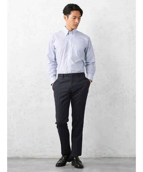 NIKKE シャドウストライプ スラックス ネイビー スーツパンツ Perfect Suit FActory スラックス シャドーストライプ柄