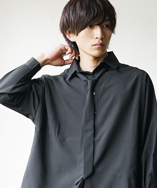 MinoriTY（マイノリティ） シャツ ストレッチネクタイ付ボウタイシャツ