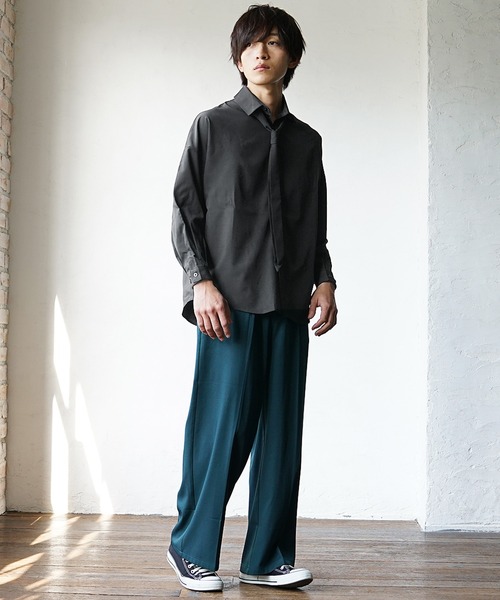 MinoriTY（マイノリティ） シャツ ストレッチネクタイ付ボウタイシャツ
