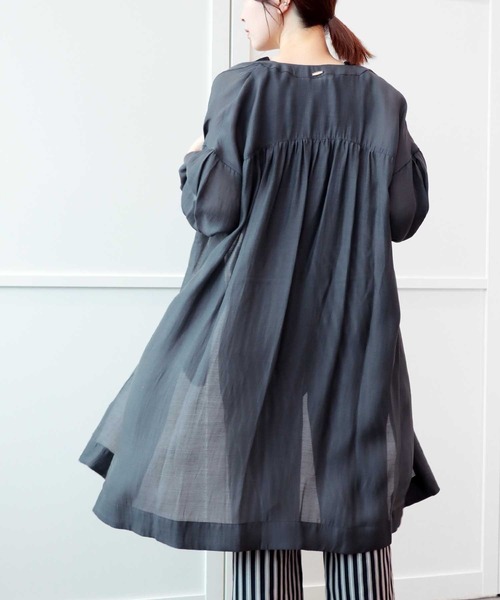 ブラウス シャツ テンセルシアーロングブラウス レディース Jines ブラウス シャツ テンセルシアーロングブラウス