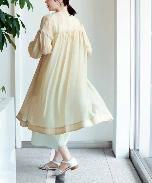 ブラウス シャツ テンセルシアーロングブラウス レディース Jines ブラウス シャツ テンセルシアーロングブラウス