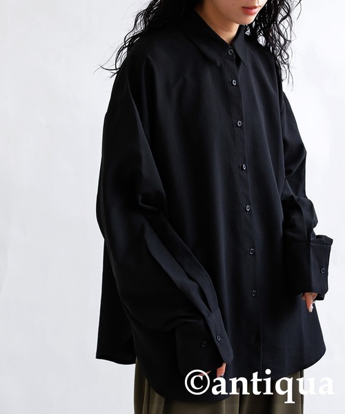 antiqua ブラウス シャツ シボ感シャツ レディース : ZOZOTOWN