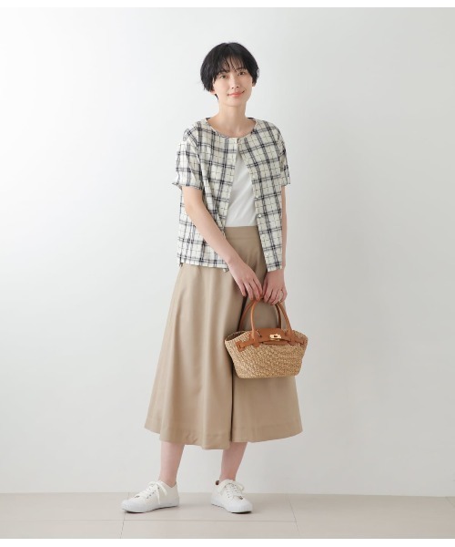 ブラウス シャツ ノーカラーチェックブラウス レディース Amazon | 【A01】カラーチェックシャツ シャツブラウス チェック