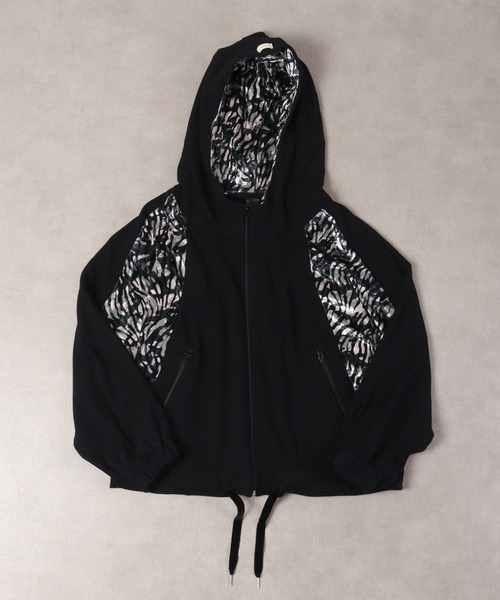 パーカー DIMENSIONE danza 迷彩切替ジップアップフーディー レディース DIMENSIONE danza パーカー 迷彩切替ジップアップフーディー