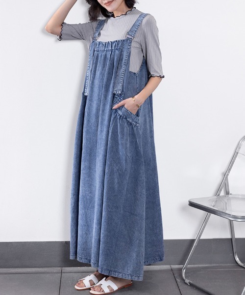 コスモス】美品 TABASA デニム プリーツ フレアジャンパー