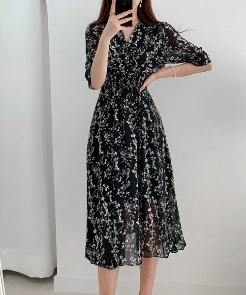 miniministore ワンピース 花柄 フレアワンピース春夏
