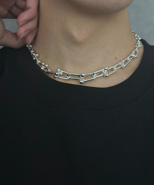 即発/ギフト最適☆Hurleyburley☆カスタム リング ネックレス ゆうパケット】ステンレス製 ネックレス ロングネックレス 金属