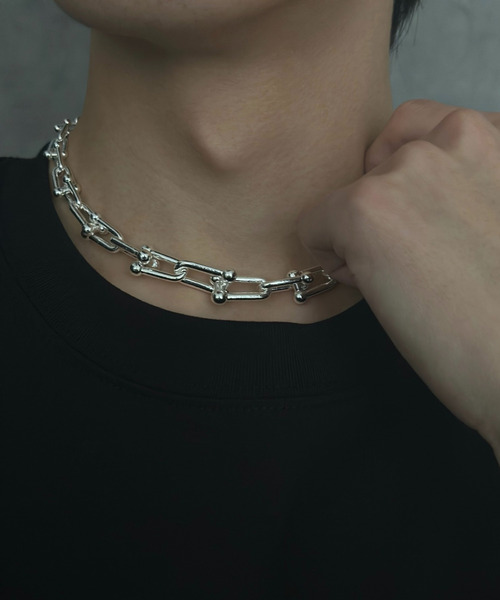 ネックレス シルバー チョーカー風 銀 メタル アクセサリー ユニセックス 金属 SILVER BULLET ネックレス 「SBLT」ユニセックス マイクロ
