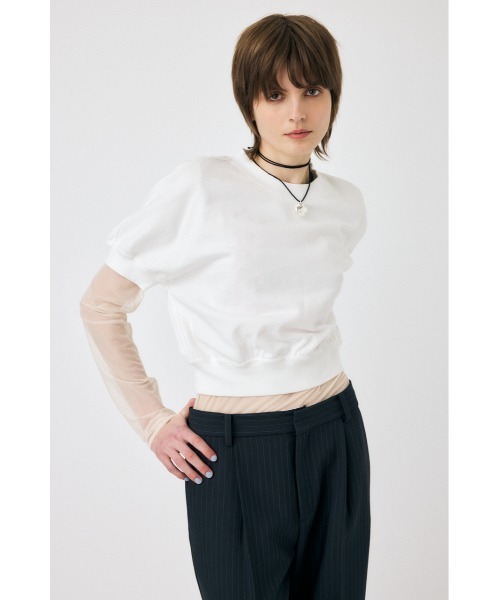 クロップドスウェット ハートクロップド スウェット トップス | Lazy Styles（レイジー