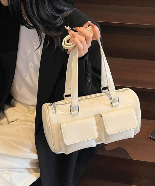 LACーVERT ボストンバッグ アウトポケット ロングハンドル