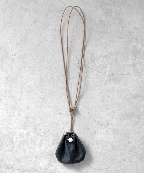 SENTI センティ /  ダイニーマレザードローストリングバッグ ／巾着ポーチ SENTI ポーチ センティ / Dyneema Leather DRAWSTRING BAG_SS