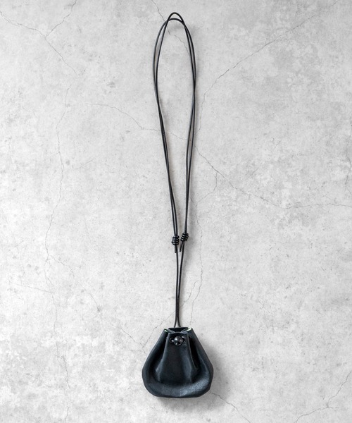 SENTI センティ / ダイニーマレザードローストリングバッグ /巾着ポーチ SENTI ポーチ センティ / Dyneema Leather DRAWSTRING BAG_SS