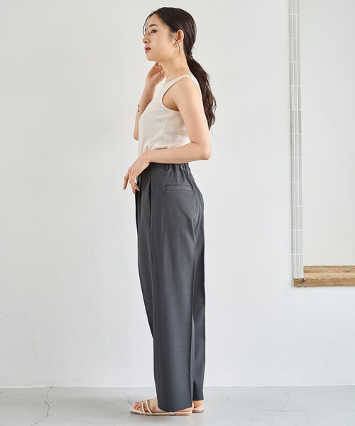 mil（ミル） タンクトップ ノースリーブ 「前後2way」シンプルリブ