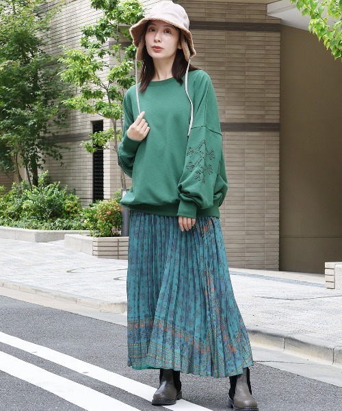 トレーナー スウェット キカテープ刺繍スウェットプルオーバー レディース チチカカ トレーナー スウェット キカテープ刺繍スウェットプル