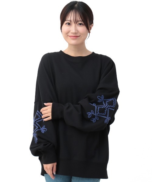 トレーナー スウェット キカテープ刺繍スウェットプルオーバー レディース チチカカ トレーナー スウェット キカテープ刺繍スウェットプル