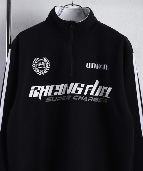 トレーナー スウェット 76 ユニフォームデザイン 裏起毛 ハーフジップ