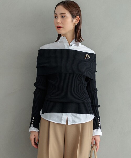 ニット セーター ELENAオフショル風 ニットプルオーバー レディース WEB限定】ELENAオフショル風 ニットプルオーバー / 組曲