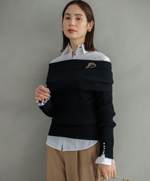 ニット セーター ELENAオフショル風 ニットプルオーバー レディース WEB限定】ELENAオフショル風 ニットプルオーバー / 組曲