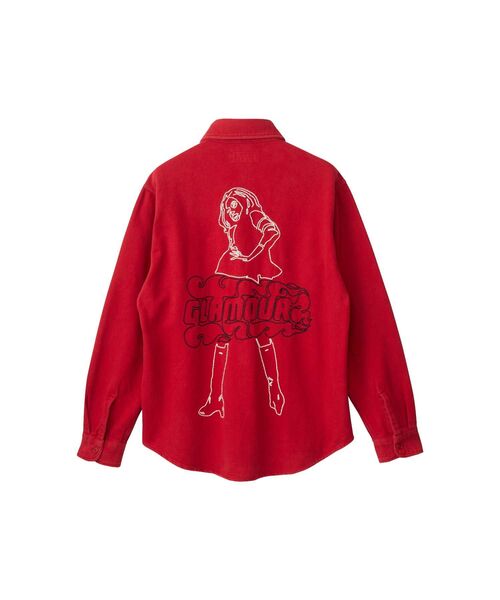 HYSTERIC GLAMOUR シャツ VIXEN GIRL刺繍 ワークシャツ メンズ 