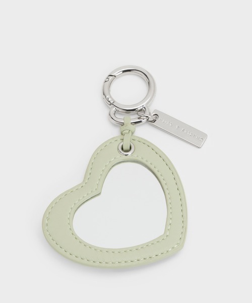 CHARLES ＆ KEITH キーケース ハートキルト ミラーチャーム