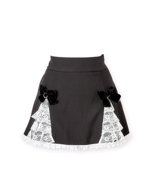 AVENCHUMU スカート Body piercing ribbon lace tiered skirt