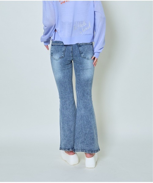 ジーンズ デニム デニムパンツ 「3ボタン×ヴィンテージ風」ダメージ