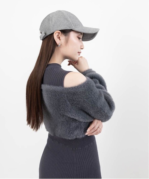 ドッキングニットワンピース♡BEIGE♡Sサイズ RANDA（ランダ） ワンピース フェザードッキングニットワンピース