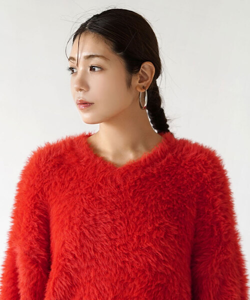 MIMIMEMETE（ミミメメット） ニット セーター DOUGHY SHAGGY KNIT「V