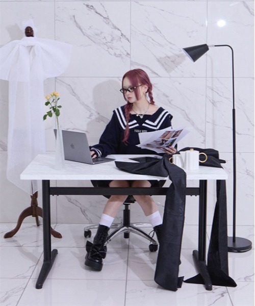 【完売品】FickleBebe ＦＢセーラーカラーニット　グレー FBセーラーカラーニット | FICKLE BEBE