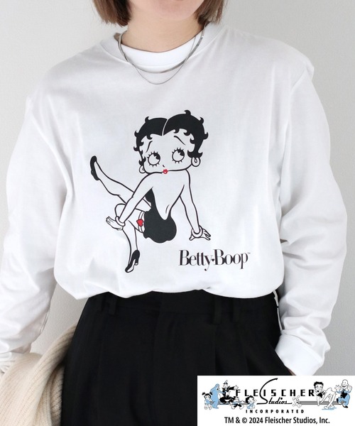 Betty Boop長Tシャツ BETTY BOOP ベティ・ブープ ブレイブマン 長袖Tシャツ
