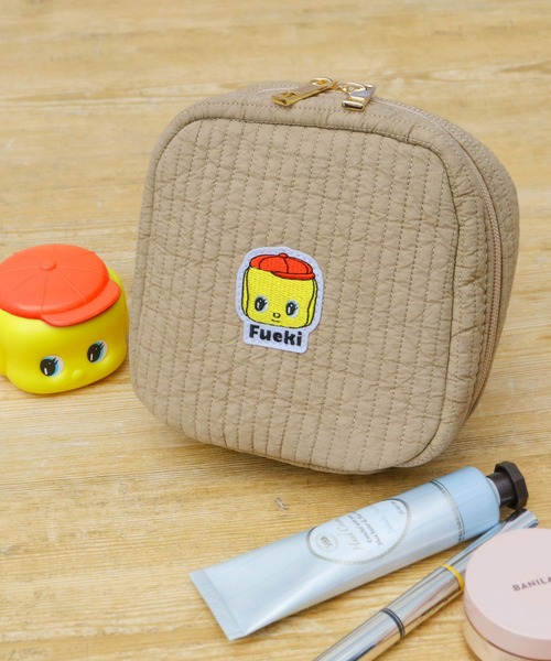 A.M.S. ポーチ フエキ糊 フエキくん ヌビ（キルト）生地 スクエア