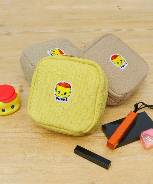 A.M.S. ポーチ フエキ糊 フエキくん ヌビ（キルト）生地 スクエア