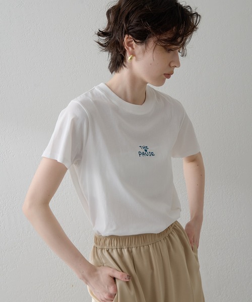 THE PAUSE tシャツ 半袖 「THE PAUSE」THE PAUSE刺繍Tシャツ