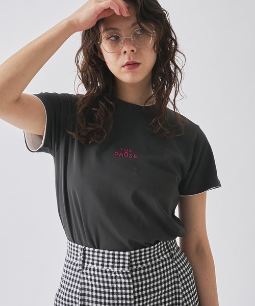 THE PAUSE tシャツ 「THE PAUSE」THE PAUSE刺繍Tシャツ レディース