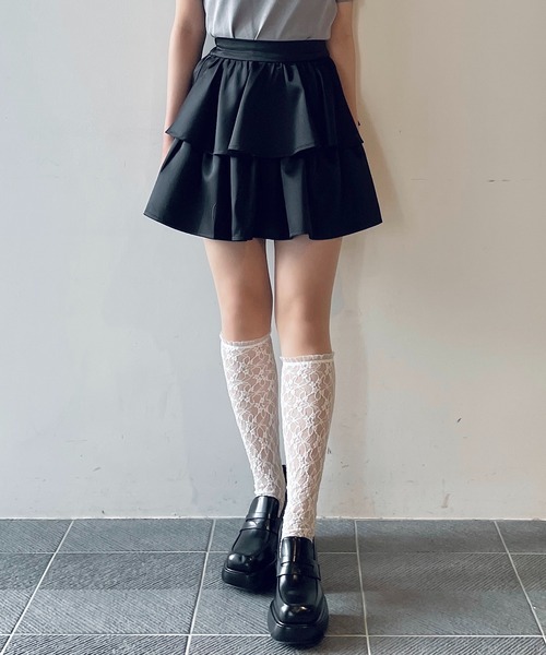 NOMAE スカート サテンフリルティアードスカート : ZOZOTOWN