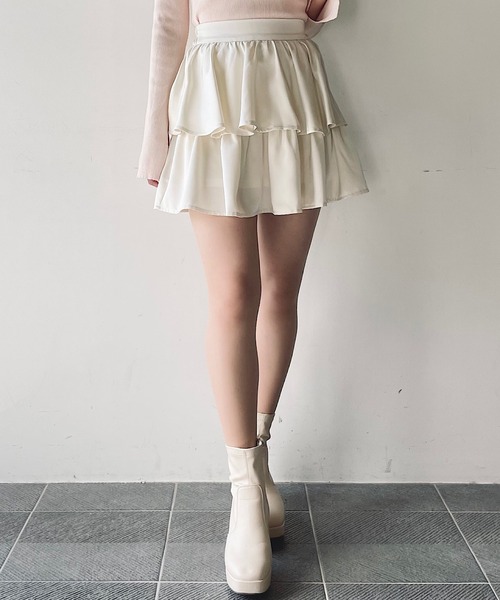 NOMAE スカート サテンフリルティアードスカート : ZOZOTOWN