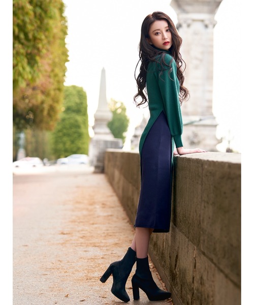 「emiriawiz」 ニットワンピース MEDIUM グリーン レディース_画像3