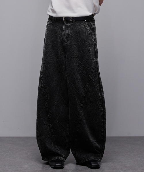 【SINSS】バギーシルエットカーブデニム Baggy silhouette curve denim / バギーシルエットカーブデニム