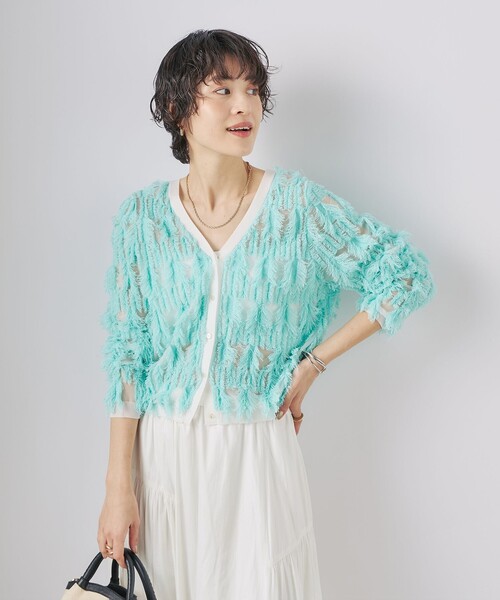 ノーリーズ NOLLEY'S カットフリンジ2WAYカーディガン　一回着 セール 30%OFF】《手洗い可能》カットフリンジ2WAYカーディガン
