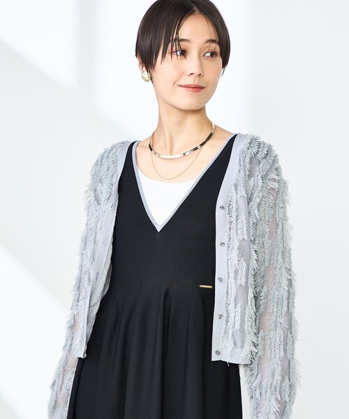 美品★ノーリーズ　フリンジカーディガン フリンジ編みZIP UPカーディガン｜ノーリーズアウトレットの