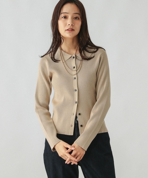 dct_ism様 GLOBAL WORK（グローバルワーク） カーディガン ラメリブポロ襟