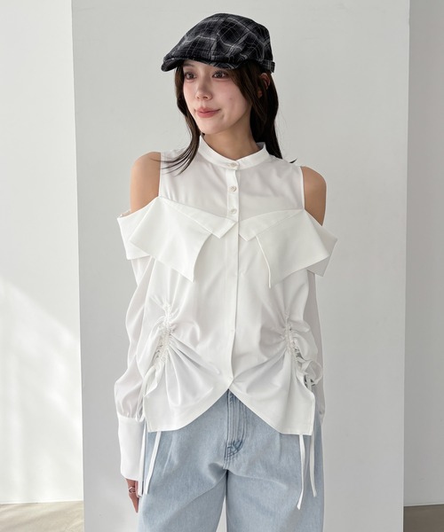 ブラウス シャツ オパールボリュームスリーブチュニック レディース green label relaxing ブラウス シャツ 「size SHORTあり