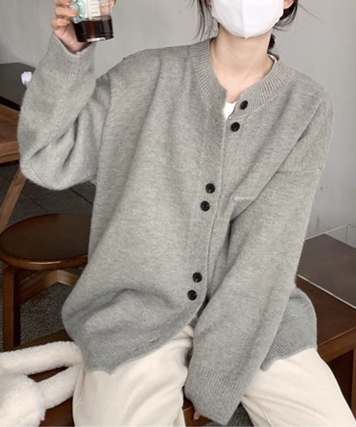「MAISON DE THERESE」 ニットカーディガン FREE グレー レディース_画像2