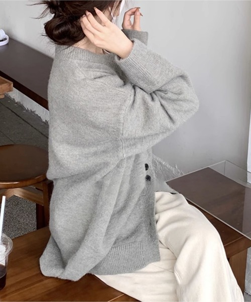 「MAISON DE THERESE」 ニットカーディガン FREE グレー レディース_画像3