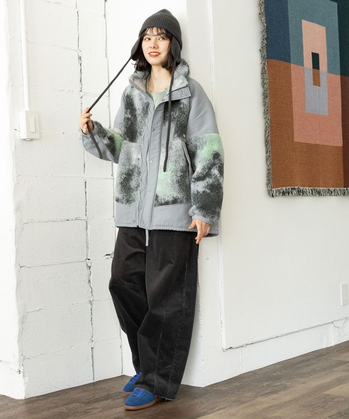 niko and… ボアブルゾン　未使用　美品 niko and…（ニコアンド） 中綿ブルゾン LARGE ホワイト レディース