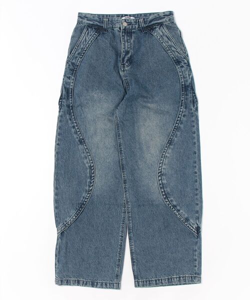 Chikashitsu+ ジーンズ 「Chikashitsu +」wave stitch semi wide