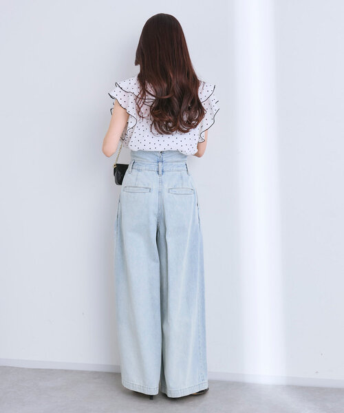 専用★大幅お値下げ★新品★ ラブティックボンボン　スクエアドットラッフルブラウス ラブティックボンボンスクエアドットラッフルブラウス