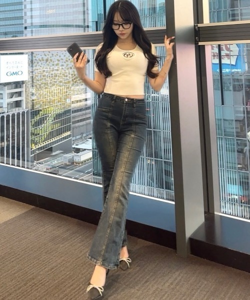 GYDA tシャツ GD bijou MOLDハーフスリーブニットトップス