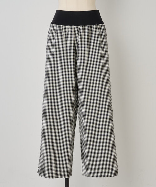 BEARDSLEY パンツ 綿ワッシャーウエストリブパンツ レディース