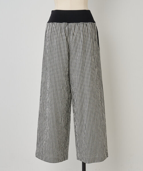 BEARDSLEY ウエストリブ綿ワッシャーパンツ BEARDSLEY パンツ 綿ワッシャーウエストリブパンツ レディース